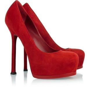 Yves Saint Laurent Tribtoo Suede Platform Heels